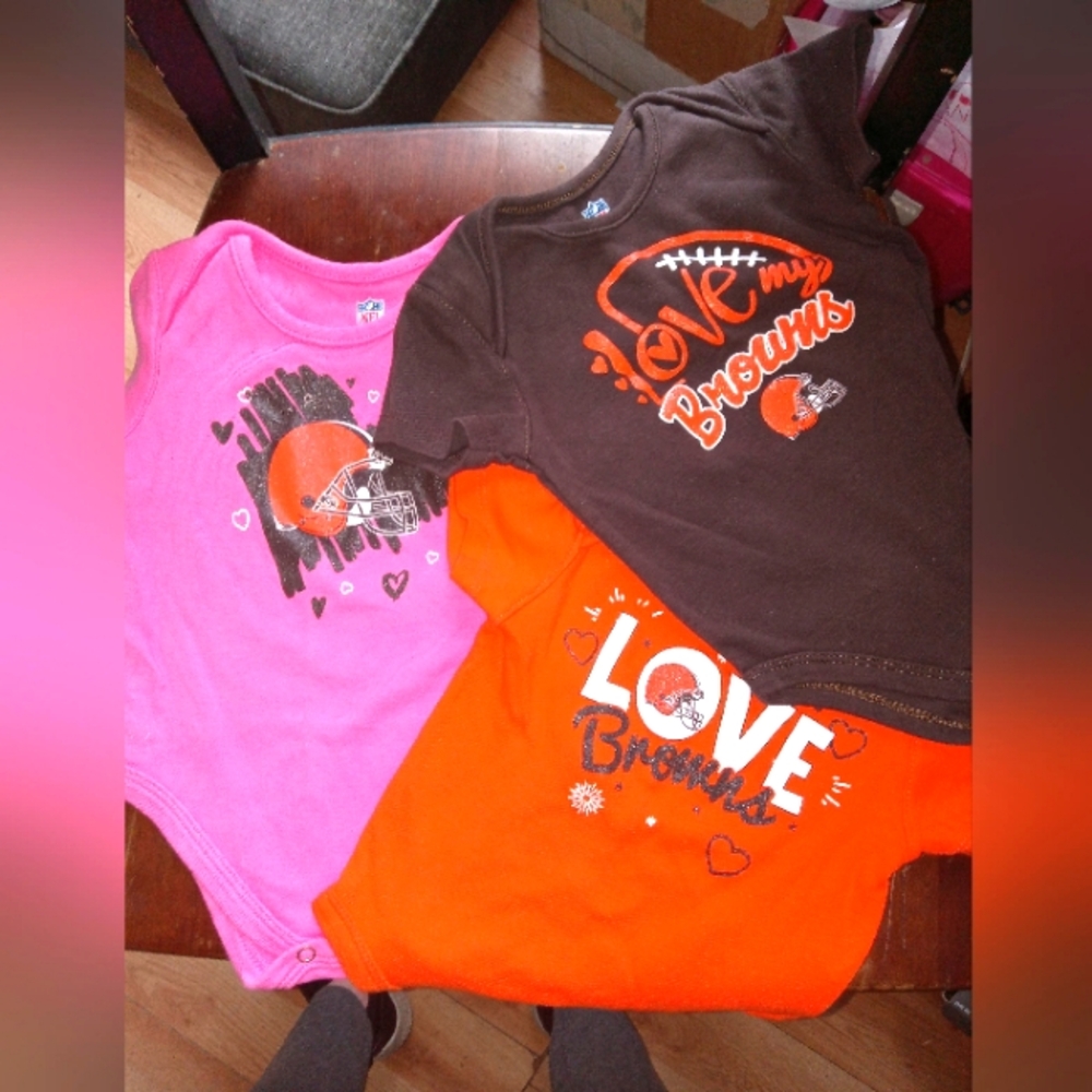 3 For $12 NFL Cleveland Browns Onesies